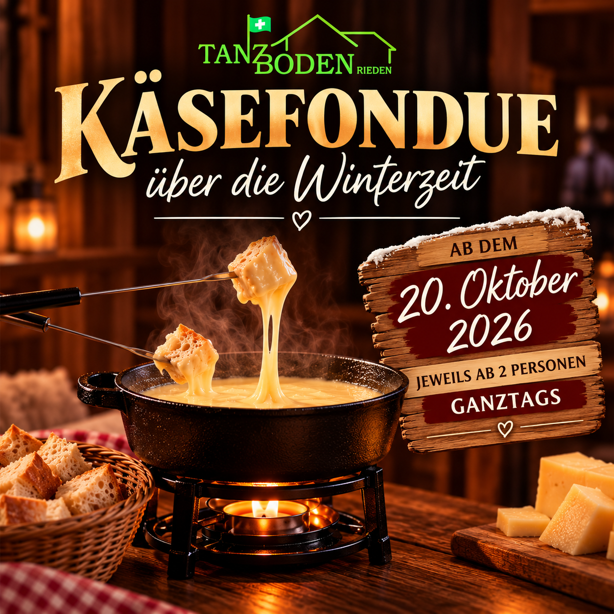 Käsefondue über die Winterzeit